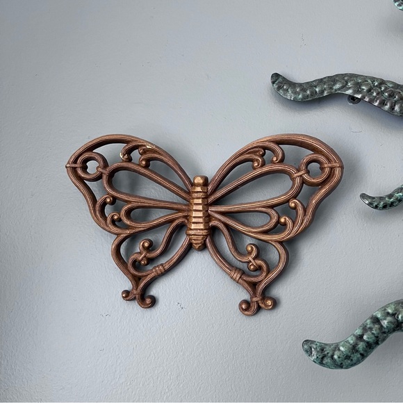 Set of 3 Vintage 70s butterfly wall hangings art retro boho home decor - Picture 2 of 6